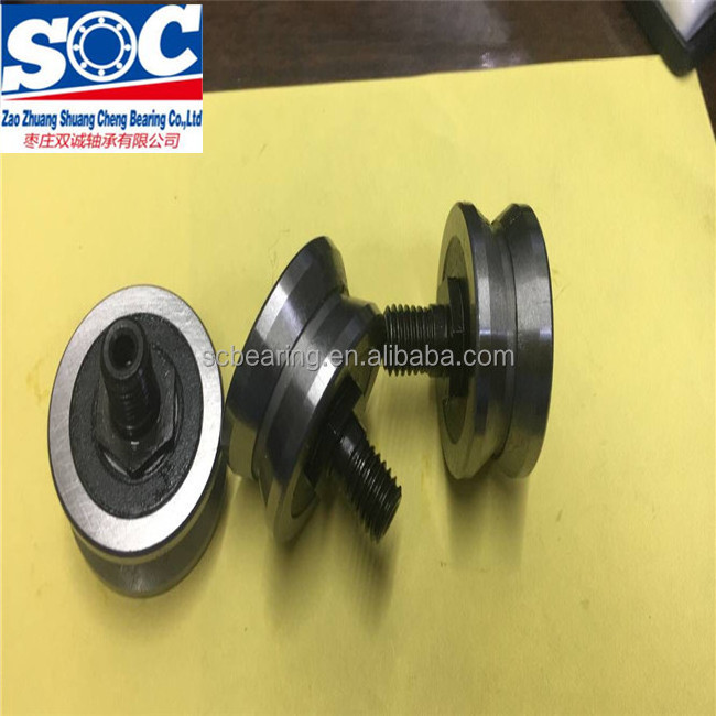 High performance V groove roller bearing with eccentric bush