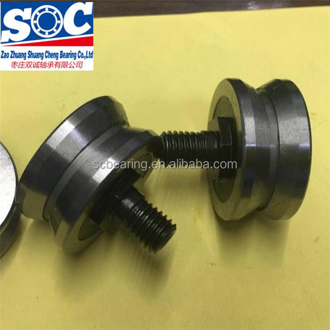 High performance V groove roller bearing with eccentric bush