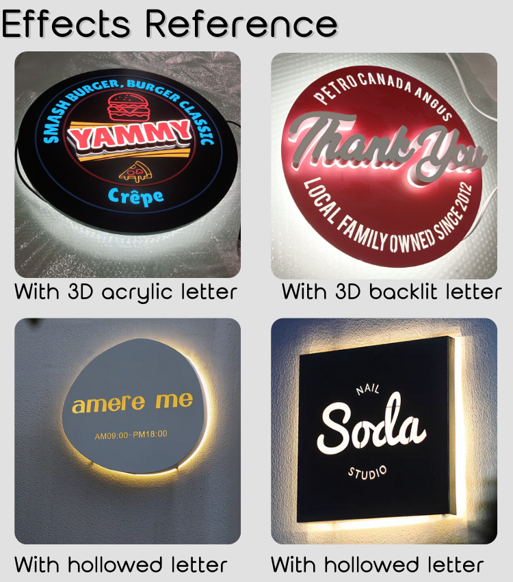 BS+ Custom 3D Letter Sign Board Restaurant LED Acrylic Wall 3D Logo Shop Sign storefront led 3d Letter Name Board