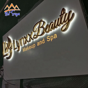 Custom Led Glow Sign Boards Wall Mounted Backlit Logo Led Letters Sign With Metal Backboard For Lashes Nails Shop Beauty Salon