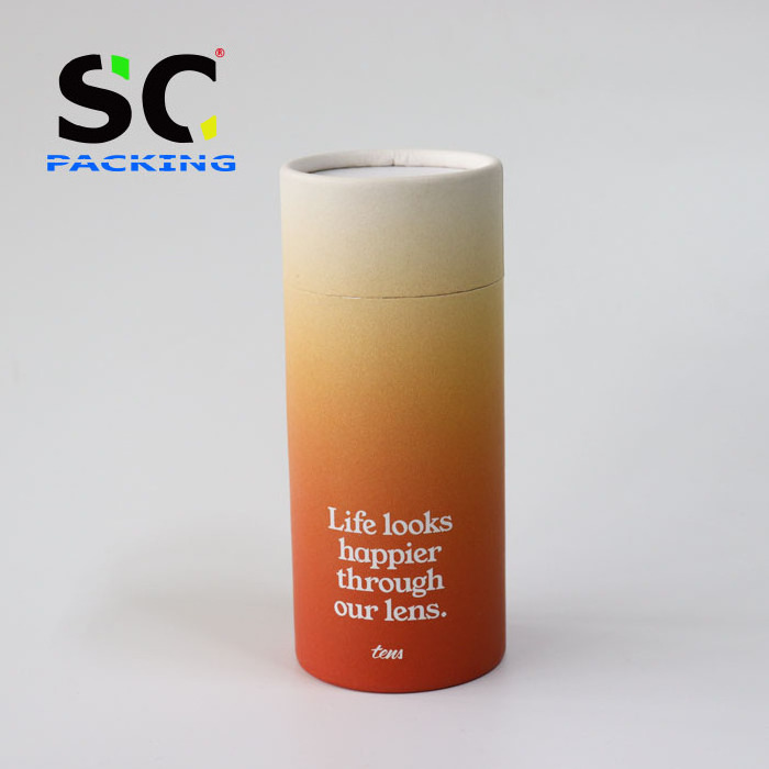 Custom round kraft paper tube packaging glass dropper bottle packaging tube cosmetic packaging tube for essential oil