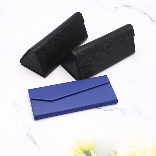 clear sunglass case custom Portable Eyeglasses Cases Large Glasses Packaging Foldable Triangle Glasses Case