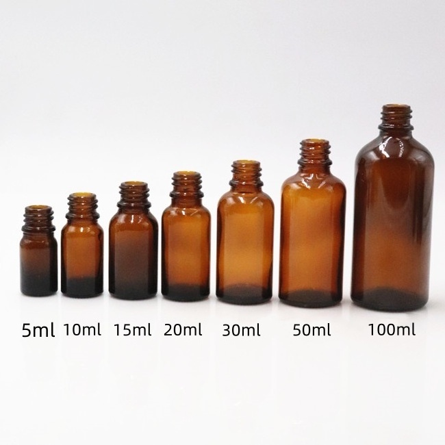 amber tamper evident screw cap 10ml 30ml 50ml 100ml  brown  diffuser bottle amber glass essential oil dropper bottle