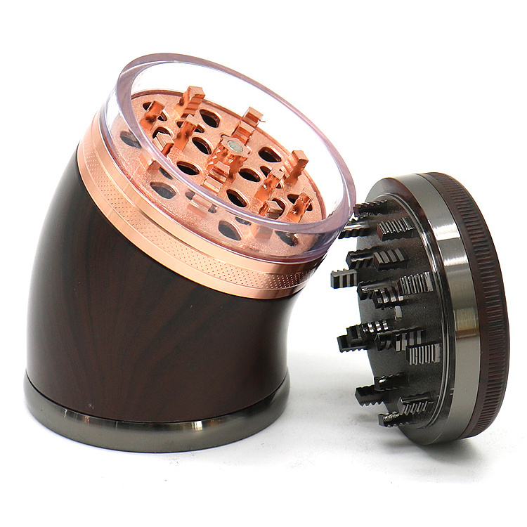 New portable color 4 layers herb grinder resin zinc alloy wooden spice dry grinders crusher  spice herb grinder