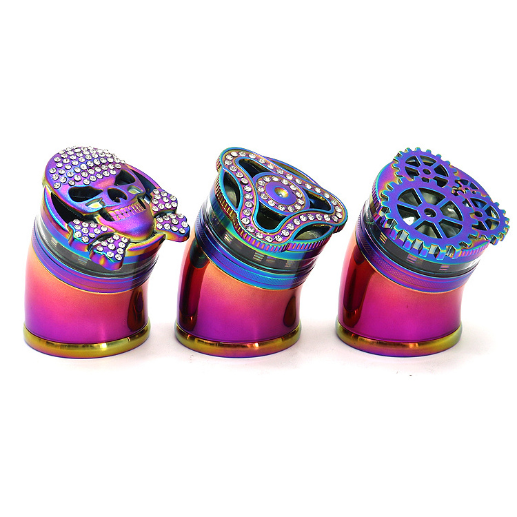 New portable color 4 layers herb grinder resin zinc alloy wooden spice dry grinders crusher  spice herb grinder