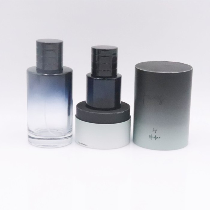 High quality clear round luxury custom fragrance empty perfume bottle 30ml 50ml 100ml with spray pump perfume magnetic cap