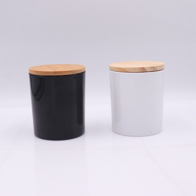 wholesale black unique candle jars custom round glass candle jars refillable white high quality cheap glass jar candle