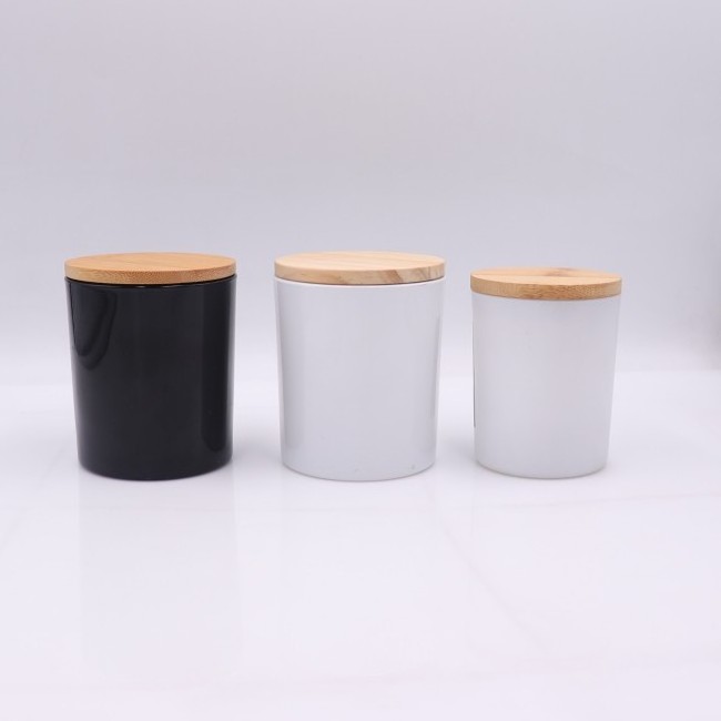 wholesale black unique candle jars custom round glass candle jars refillable white high quality cheap glass jar candle