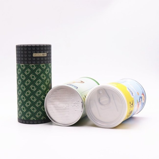 Metal tinplate cover small cylinder cardboard kraft paper cans tea paper cans packaging aluminum foil paper tubes