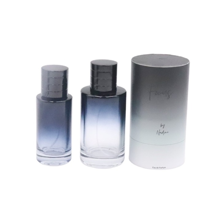 High quality clear round luxury custom fragrance empty perfume bottle 30ml 50ml 100ml with spray pump perfume magnetic cap