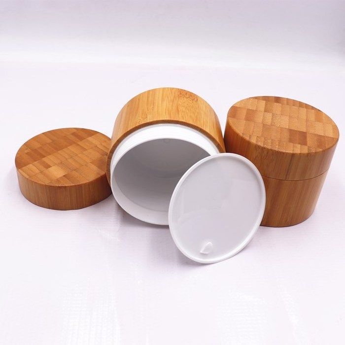 Omaos Biodegradable Wooden Cream Jars And Bottles Manufacturer Custom Design Natural Luxury Bamboo Cosmetic Packaging