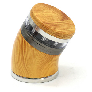 New portable color 4 layers herb grinder resin zinc alloy wooden spice dry grinders crusher  spice herb grinder