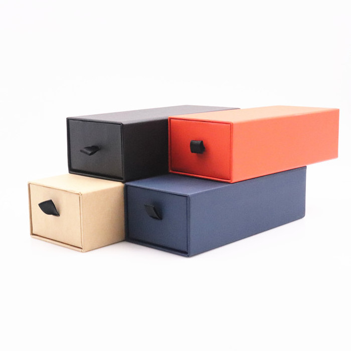 Wholesale Hard Rigid Cardboard Paper boxes Luxury Storage Box With Ribbon Rope Gift Sleeve Drawer slide box packaging