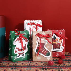 Christmas gift Halloween candy paper bag ins birthday packaging bow snowflake gift bag gift bag