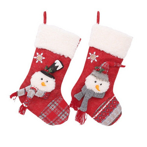 Christmas Socks Gift Bag Decorative Props Snowman Large Gift Bag Candy Bag Christmas Decorative Socks Pendant