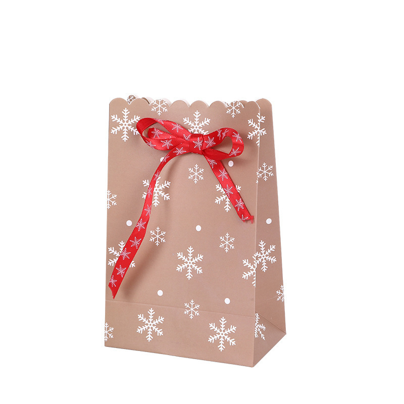 Christmas gift Halloween candy paper bag ins birthday packaging bow snowflake gift bag gift bag