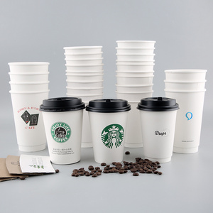 fan paper for cup bly paper disposable with handle and lids custom printed logo tea coffee ripple wall single wall with lids