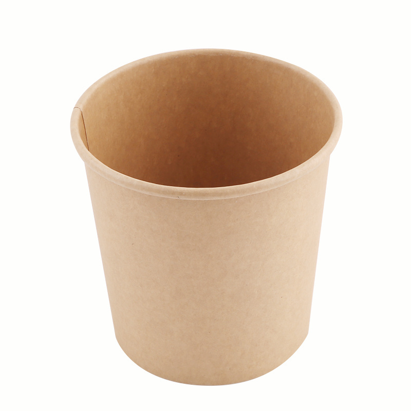 wholesale disposable square round paper cup heatable kraft waterproof custom print logo paper salad poke bowl with PE lid