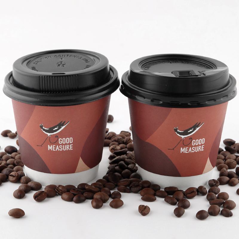 cardboard printed logo with lid disposable biodegradable 8 10 12 16oz ripple wall wholesale coffee juice branded cup paper