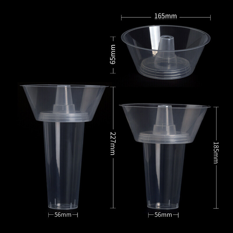 2023 Hot new design disposable recyclable food safety PP clear hard plastic cup  2 in 1 drink cup with snack bowl