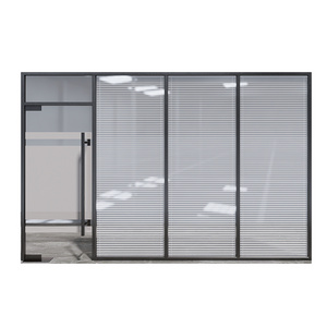 2023 Latest Design Classic Style  Office Single Layer Tempered Glass Swing Door aluminium casement doors