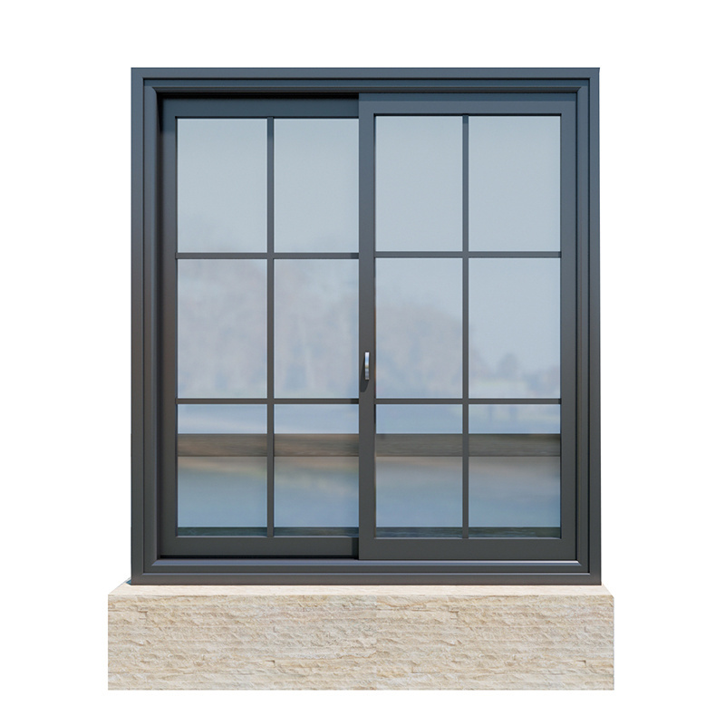 American Style Aluminum Windows Sliding Double Glazing with Grille Design Fenster