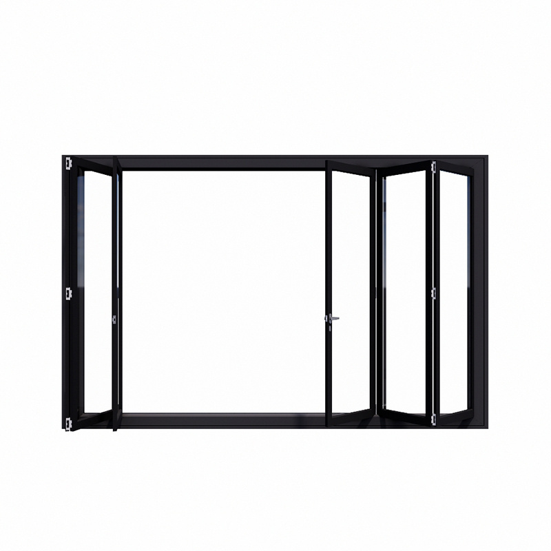 2023 American Style High Quality Tempered Glass Indoor Veranda Three Folding Accordion Folding Glass Window