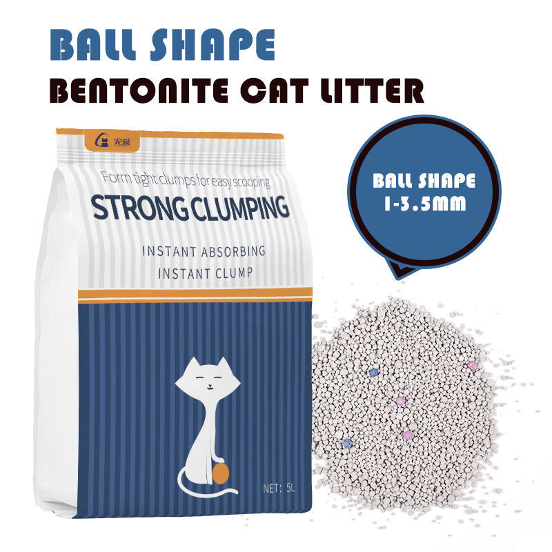 Flushable Activated Carbon Particles Cat Litter Eco Friendly Dust Free Bentonite Ball Shape Bulk Cat Litter Wholesale