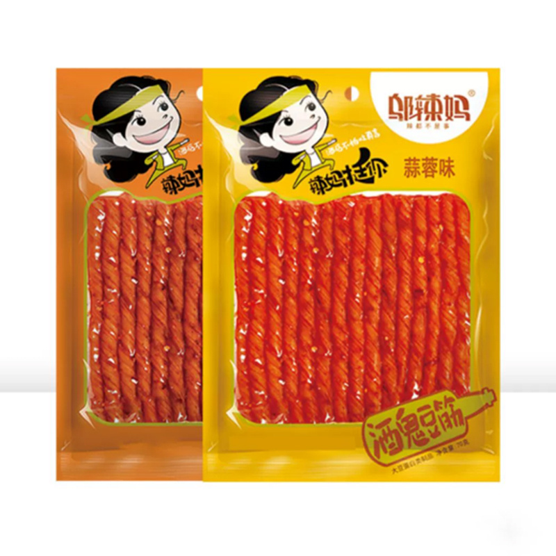 Wholesale Chinese snacks spicy strips healthy bean products spicy snack exotic garlic dried tofu bulk vegan food latiao