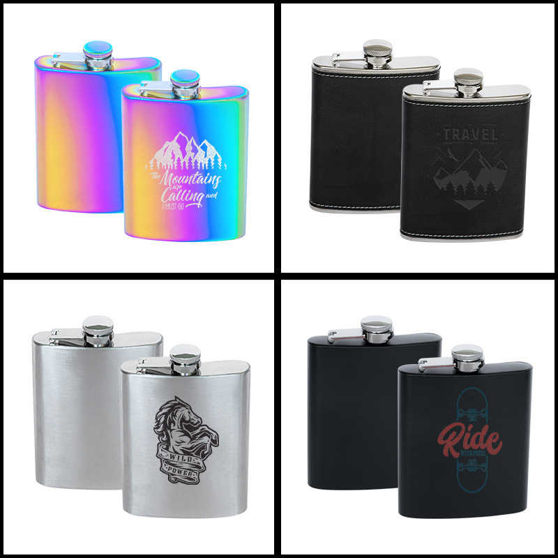 wholesales High Quality Classic Style Stainless Steel Liquor Alcohol Flask Square Wine Bottle whiskey Hip Flask