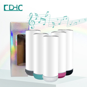 CE Certificated 14oz 20oz Wireless Stainless Steel Smart Music Cups Skinny Straight Sublimation Blank Tumbler with music speaker