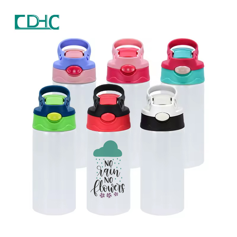 12oz  Double Wall Insulated Baby Cups spill proof Stainless Steel Sublimation Blanks straight Kid Water Bottles for kids school