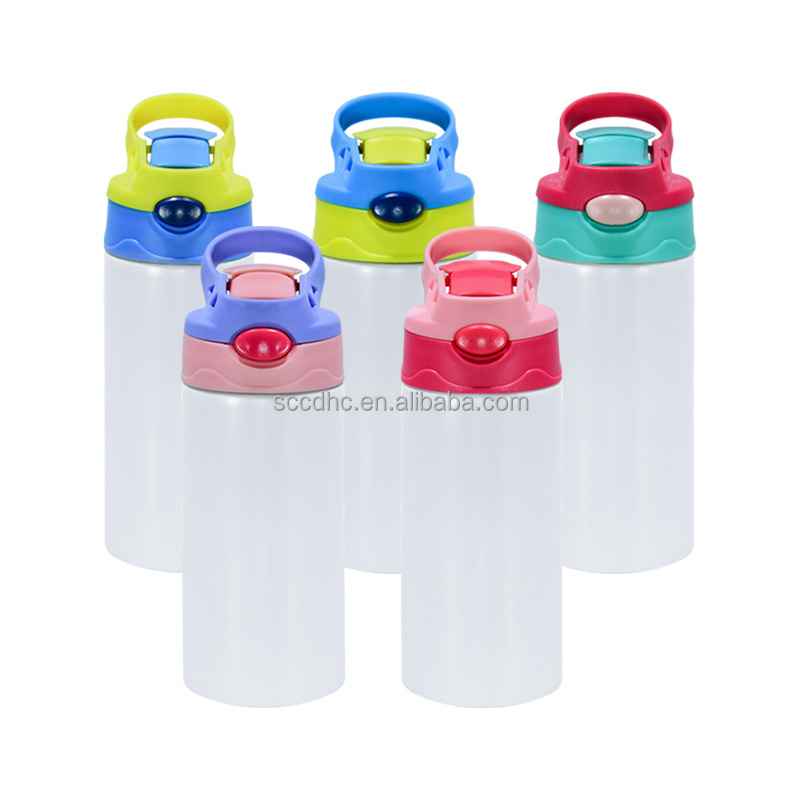 12oz  Double Wall Insulated Baby Cups spill proof Stainless Steel Sublimation Blanks straight Kid Water Bottles for kids school