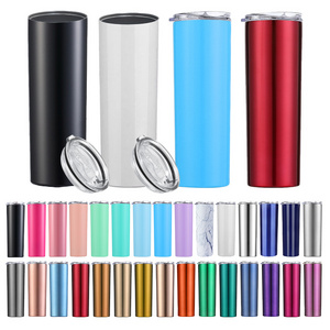 Custom colors Insulated Stainless Steel Skinny Tumbler Cups Straight In Bulk spray paint colorful Tumbler 20oz With Straw