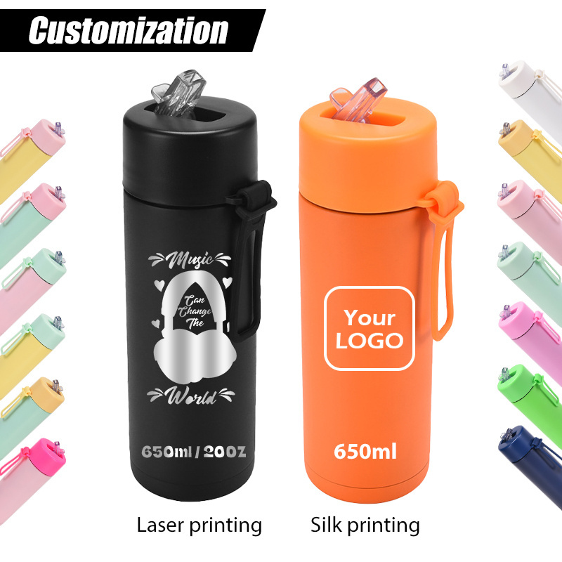 Customized Logo 650ml Frank Green Outdoor Sport Stainless Steel Double Wall Insulated Australian Water Bottle with handle