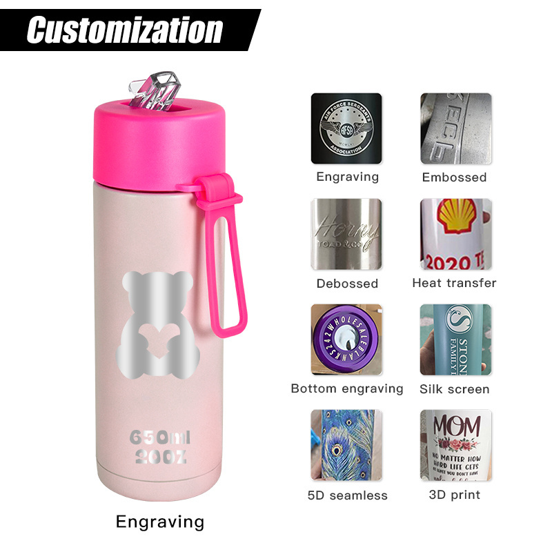 Customized Logo 650ml Frank Green Outdoor Sport Stainless Steel Double Wall Insulated Australian Water Bottle with handle