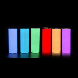 New Arrival Luminous Paint Sublimation Straight Skinny Tumbler 20oz Double Wall Stainless Steel Glow In The Dark Tumbler