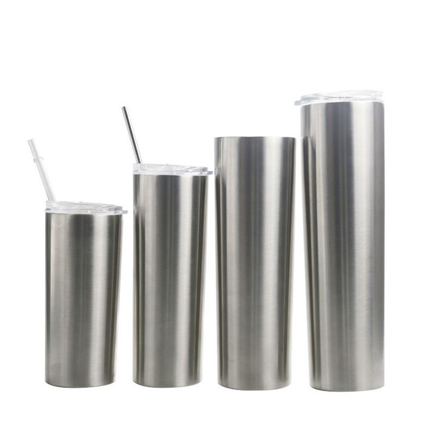 20 OZ 30OZ Skinny Coffee Cup Double Wall Vacuum Insulated Stainless Steel Tumbler with Lid and Straw