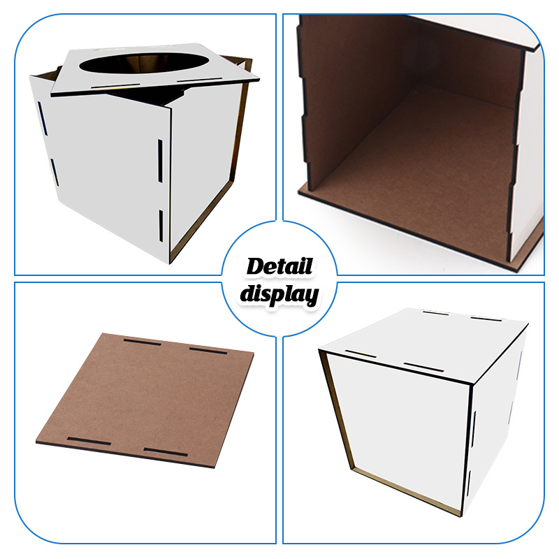 Christmas home decoration Personalized white plain sublimation tissue holder box cover sublimation MDF tissue box