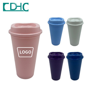 Factory Custom LOGO pattern colors 475ml colorful plastic cup 16oz plastic tumbler for cold drinking PP Plastic coffee mug