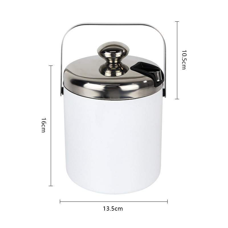 Wholesales China warehouse double walled 1300ml stainless steel sublimation blanks sparkling wine beer ice bucket with handle