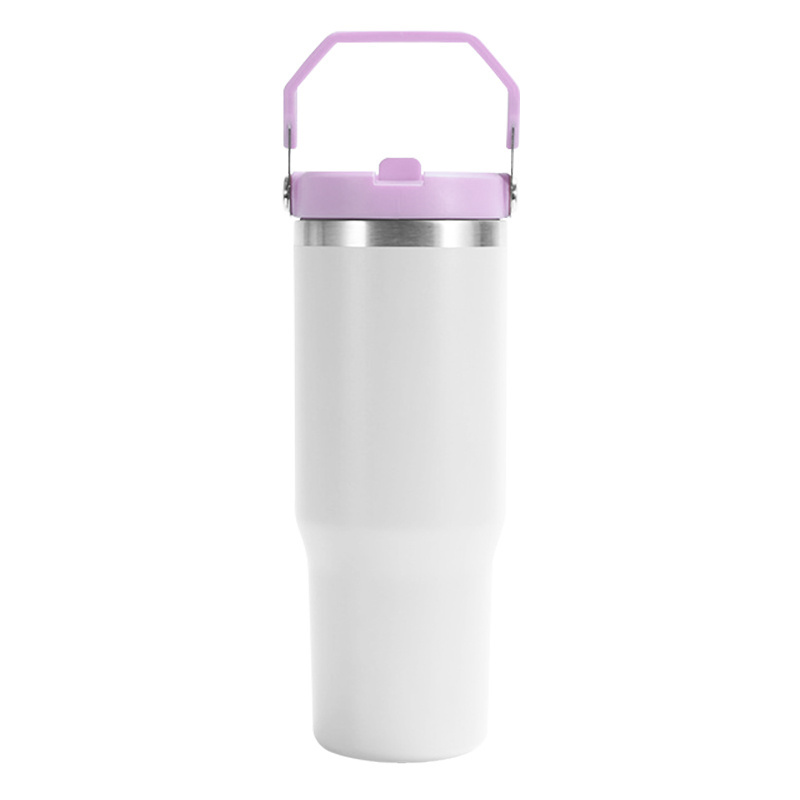 2024 new arrived 30oz stainless steel insulated vacuum double wall blank tumbler travel mug with colorful handle