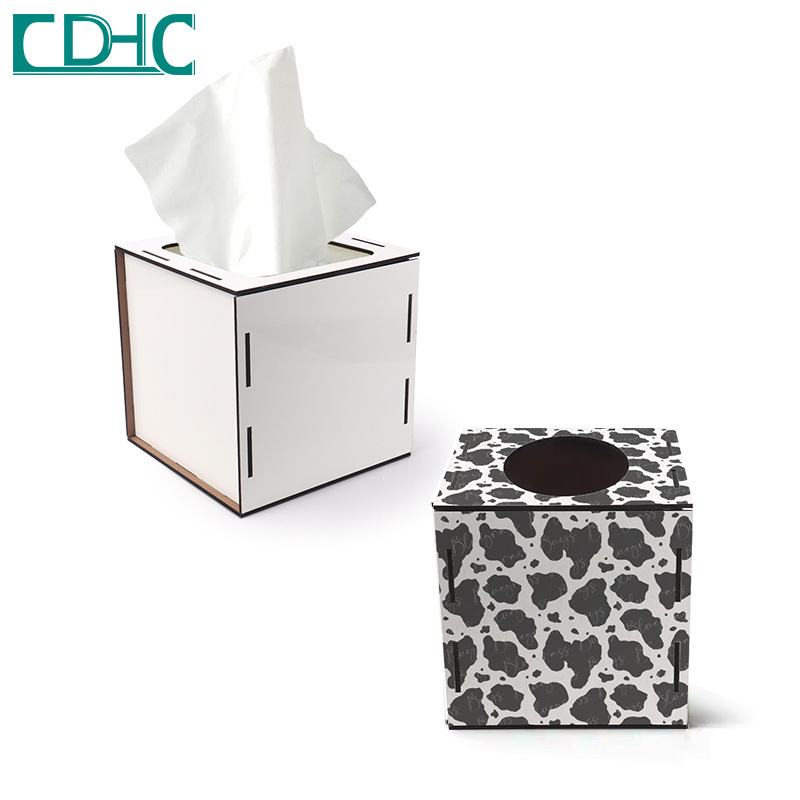 Christmas home decoration Personalized white plain sublimation tissue holder box cover sublimation MDF tissue box