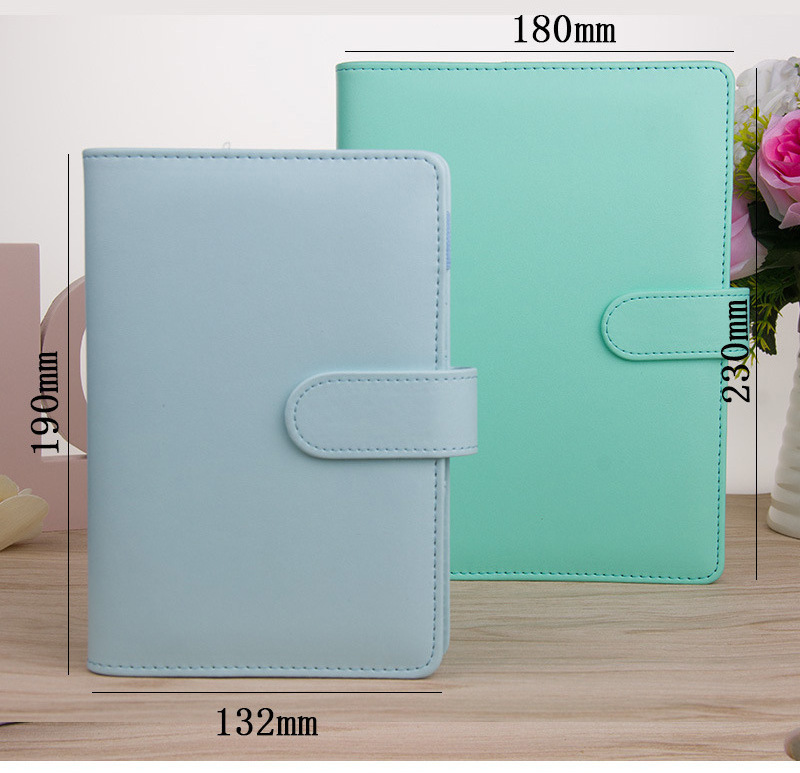 Custom Pu Leather Budget Binder office supplies with buckle Notebook Planner Cover A5 A6 Binder Ring Bound Planner