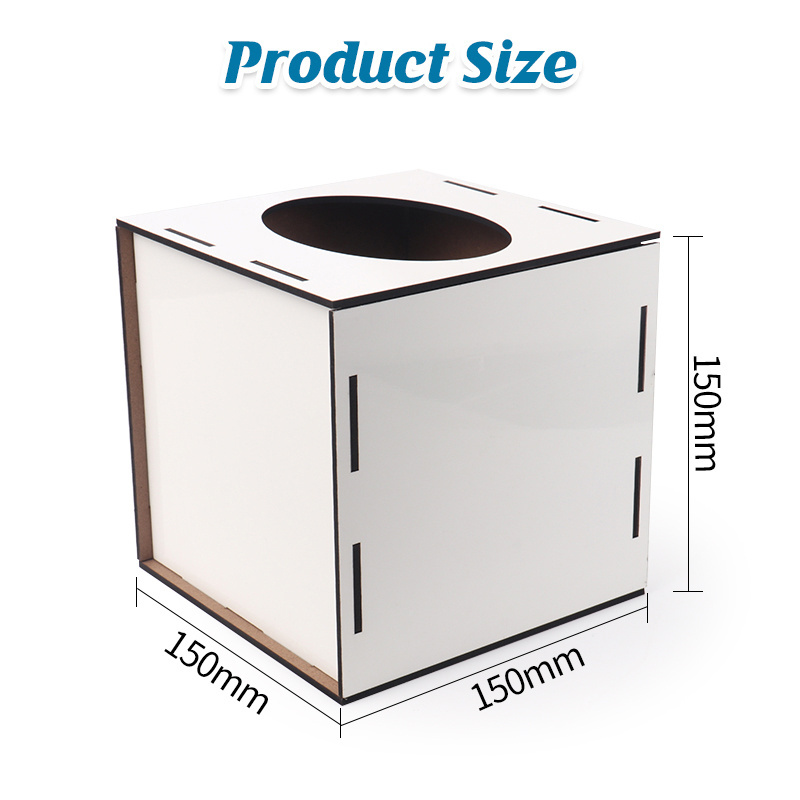 Christmas home decoration Personalized white plain sublimation tissue holder box cover sublimation MDF tissue box