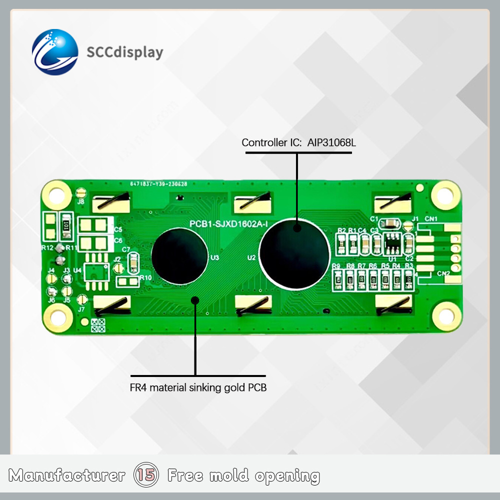 Factory price COB module 1602A-1 Monochrome character type FSTN Positive IIC interface 16x2 lcd display module