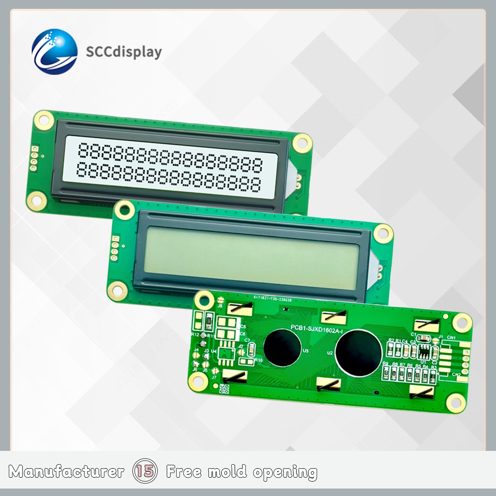 Factory price COB module 1602A-1 Monochrome character type FSTN Positive IIC interface 16x2 lcd display module