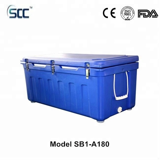 180L Rotomolded Plastic ice cooler box for fishing and boating