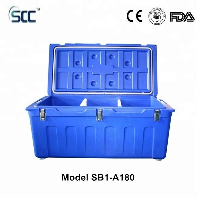 180L Rotomolded Plastic ice cooler box for fishing and boating