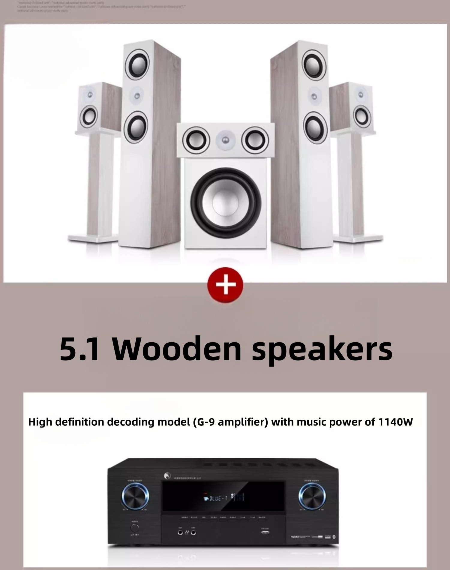 New Arrival Living Room Sound System Wood TV Wireless Karaoke 5.1 Home Theater System